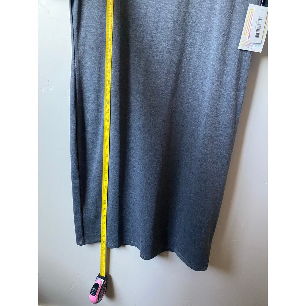Lularoe Geometric Sleeves Gray Julia Raglan Pencil Dress Sz 2XL NWT - Picture 8 of 9